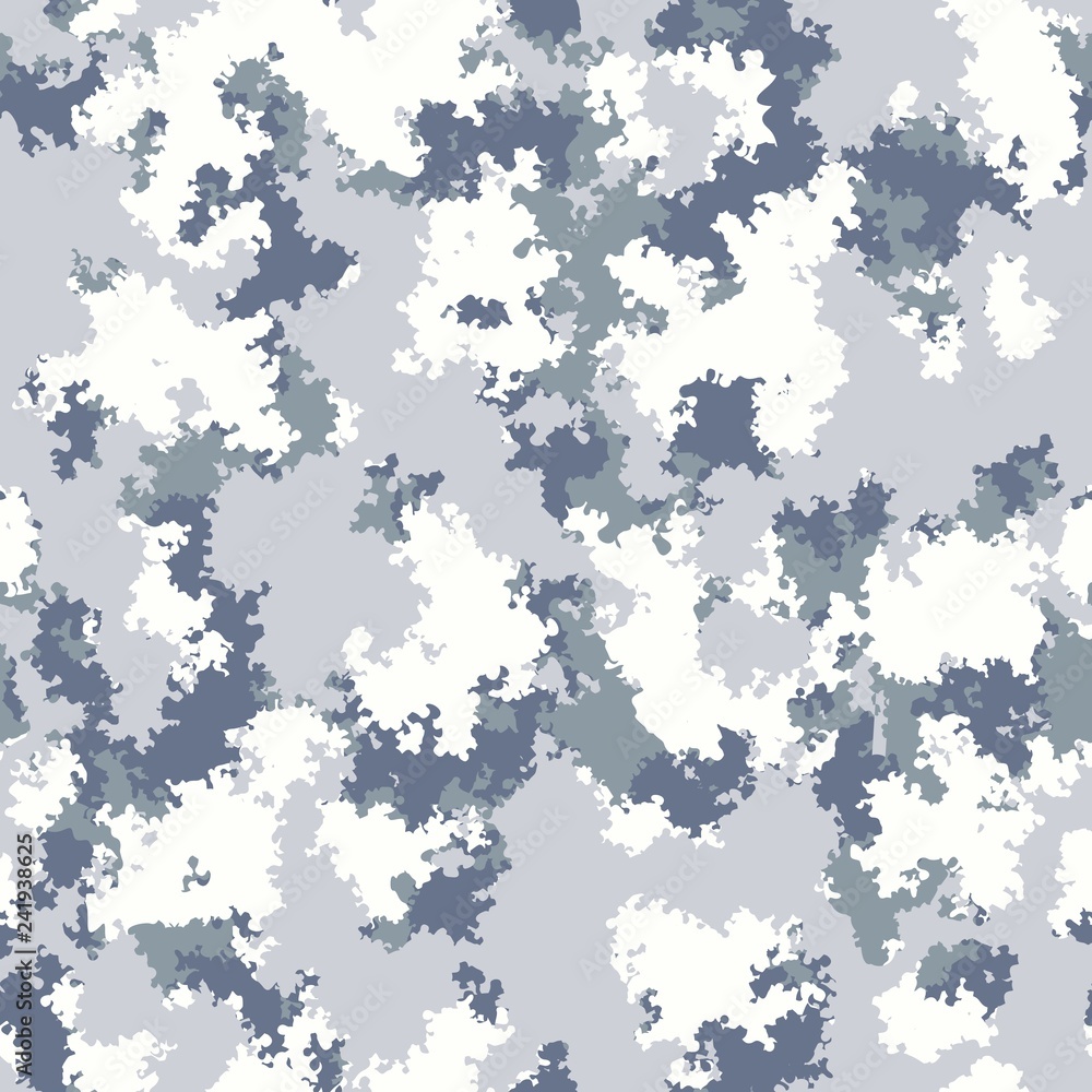 Fashion camo design. Digital camouflage pattern Winter colored clouds.  Seamless vector. Trendy camouflage fabric texture Stock Vector | Adobe Stock