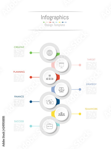Infographic design elements for your business data with 7 options, parts, steps, timelines or processes. Vector Illustration.