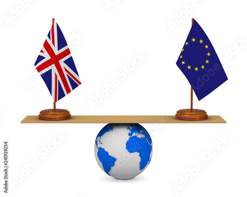 flag EU and  Great Britain ...