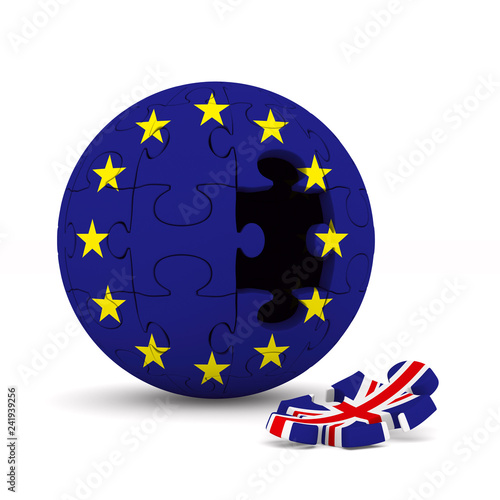 flag EU and  Great Britain ...