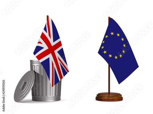 flag EU and  Great Britain ...