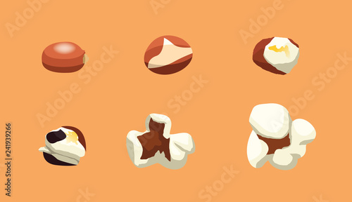 Popcorn Popping Motion Sequence Cartoon Illustration