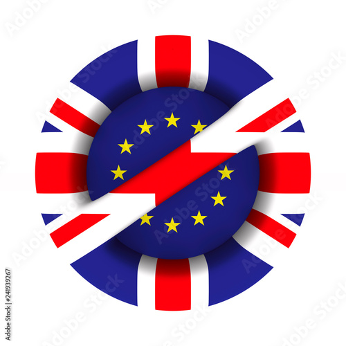 flag EU and  Great Britain ...