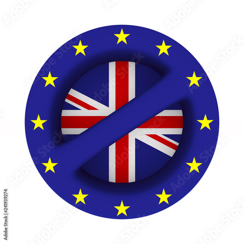 flag EU and  Great Britain ...