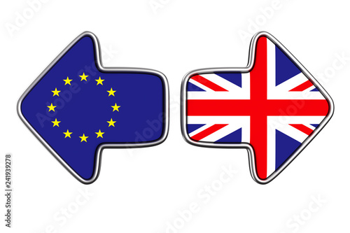flag EU and  Great Britain ...