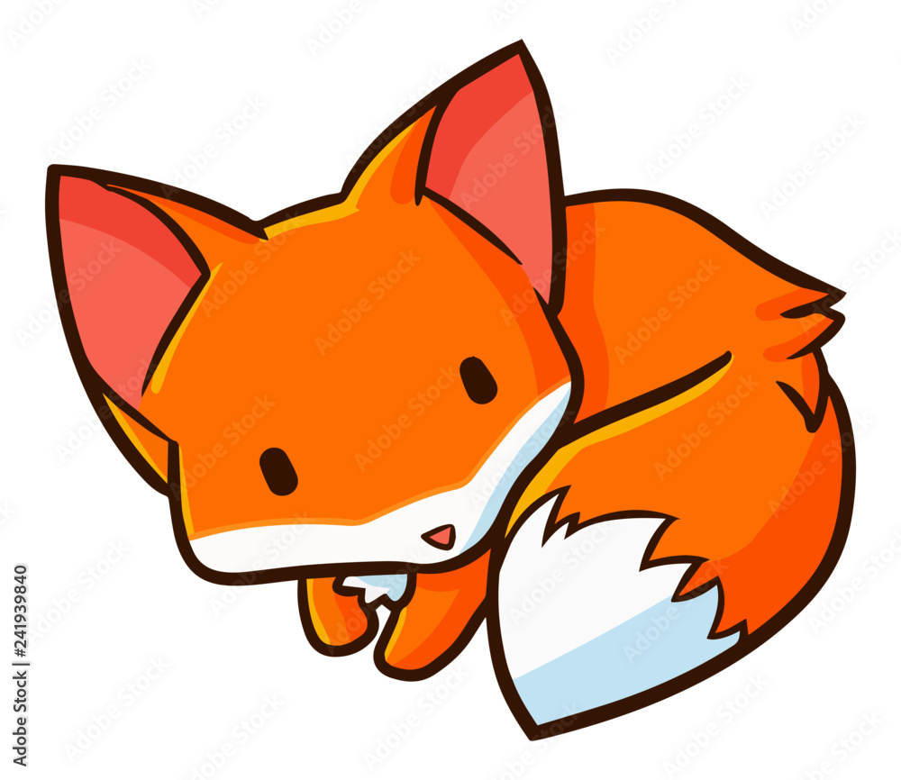 Cute and funny fox want to go to sleep - vector