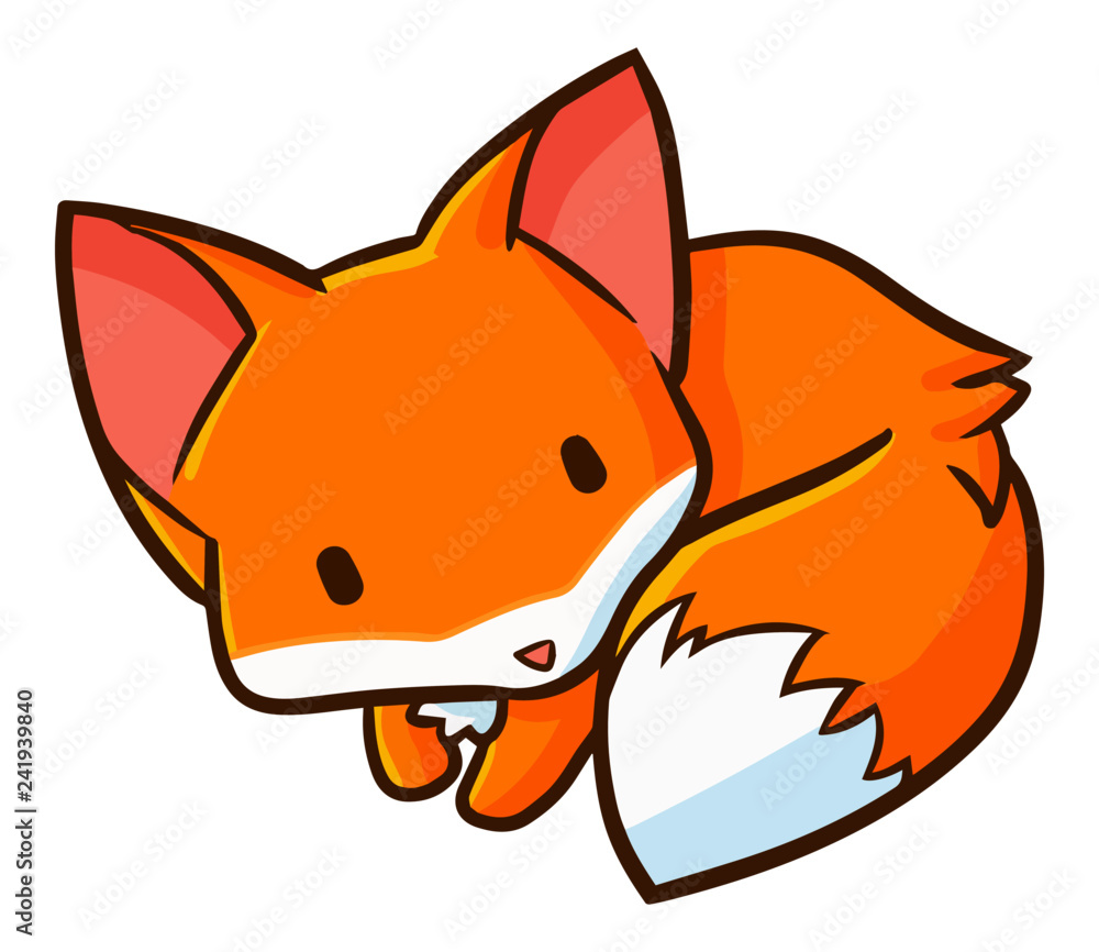 Obraz premium Cute and funny fox want to go to sleep - vector