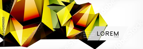 3d card on light backdrop. Abstract triangle pattern. Futuristic geometric background.