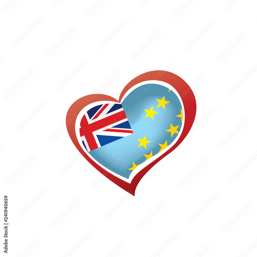 Tuvalu flag, vector illustration on a white background Tuvalu flag, vector illustration on a white background