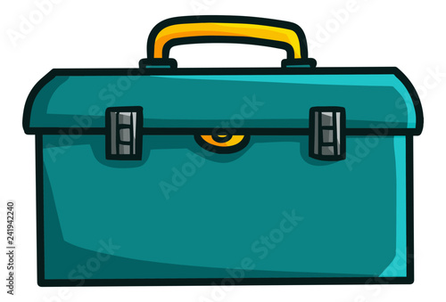 Funny and simple blue green toolbox for repairman - vector