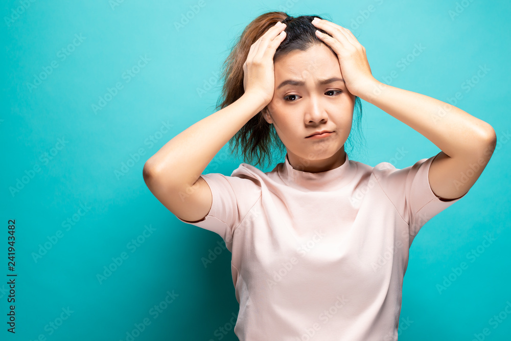 Woman suffering from head ache Woman suffering from head ache