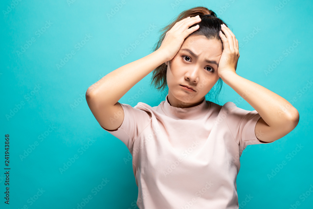 Woman suffering from head ache Woman suffering from head ache