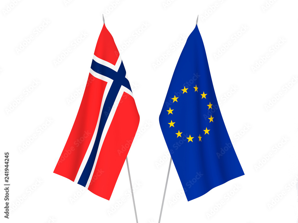 European Union and Norway flags