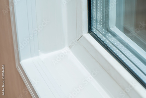 Photo of a white window sill