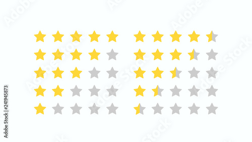 Five stars customer product rating review flat icon for apps and websites