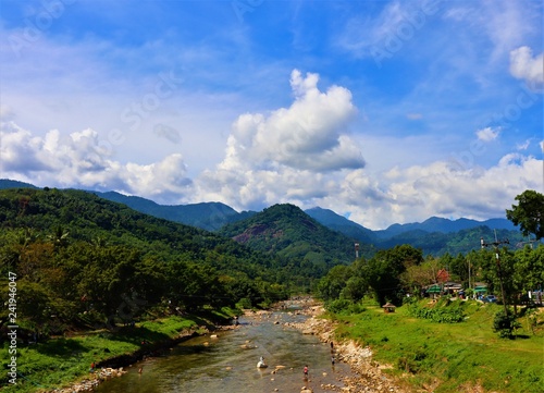 landscape with river and clouds