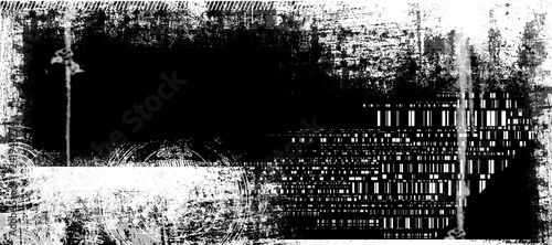Fototapeta Streszczenie grunge futurystyczny cyber technologii panoramiczne tło. Rysowanie na starej powierzchni grungy