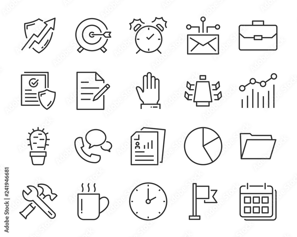 set of work icon, such as, working, report, office, business, manage set of work icon, such as, working, report, office, business, manage