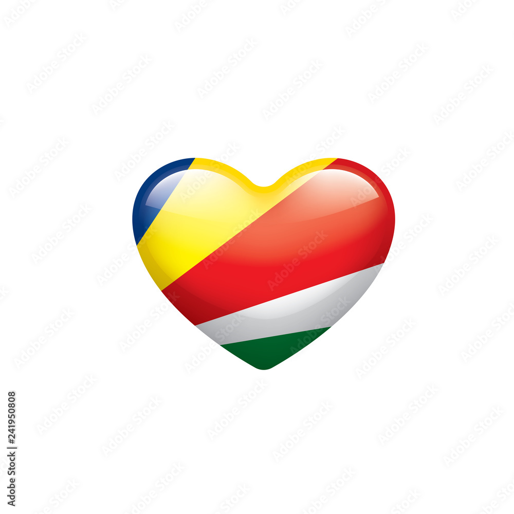 Seychelles flag, vector illustration on a white background Seychelles flag, vector illustration on a white background