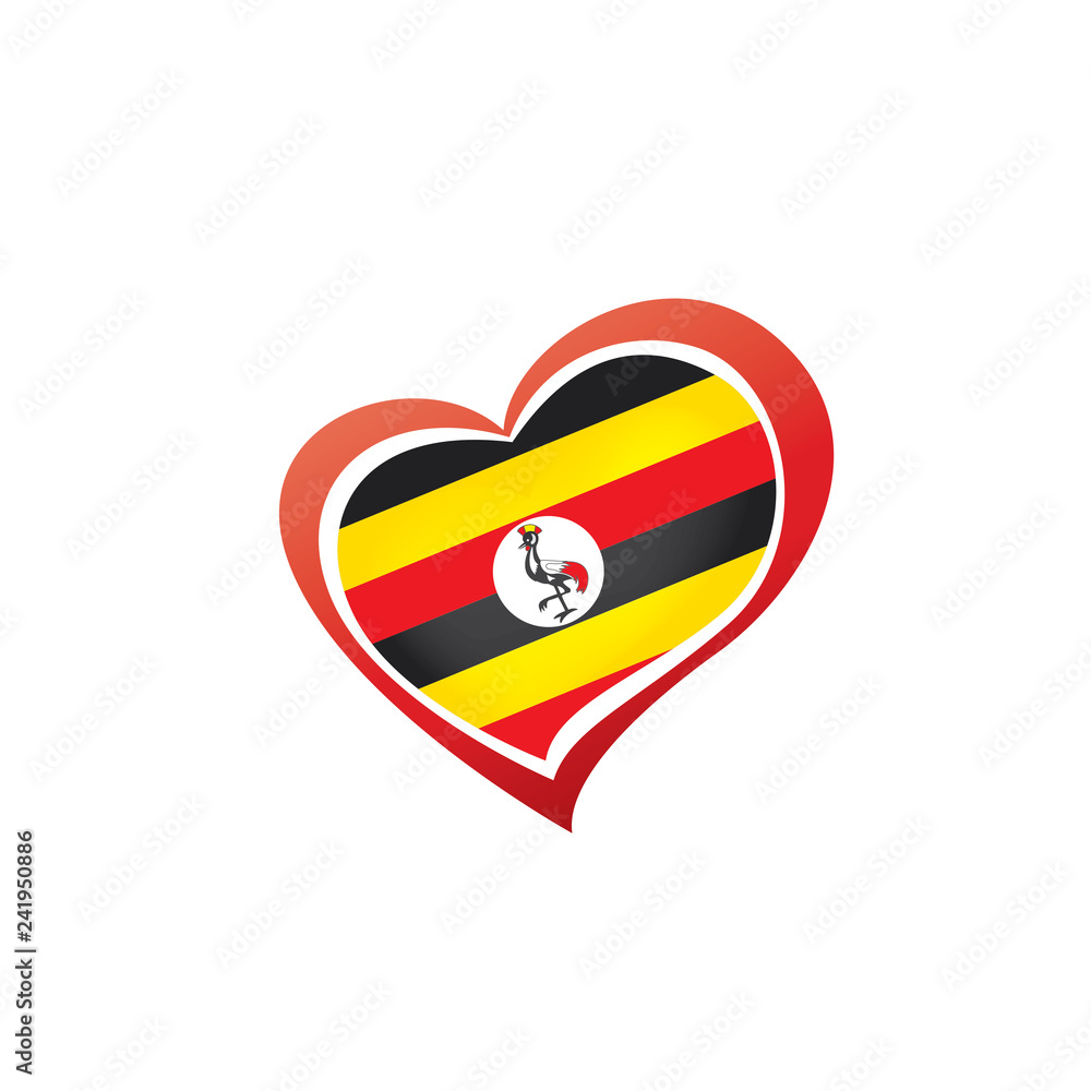 Obraz premium Uganda flag, vector illustration on a white background