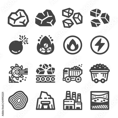 coal icon set,vector and illustration
