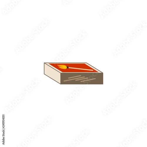 Matches box flat style vector isolated illustration