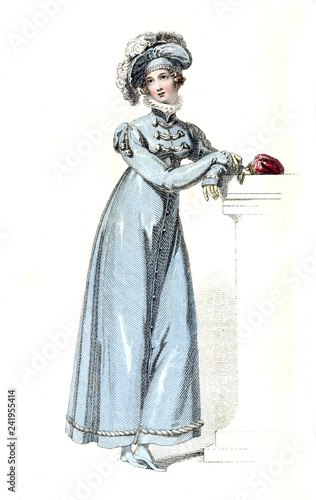 woman in old fashion dress