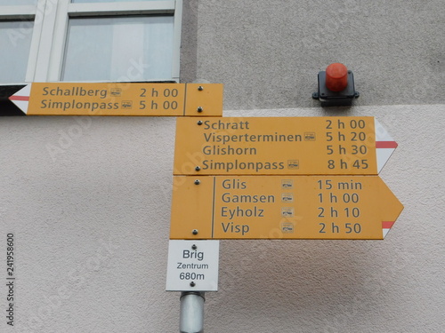 Pointer in Brig city center, Switzerland