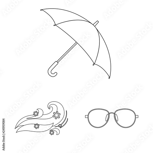 Isolated object of weather and climate symbol. Collection of weather and cloud stock symbol for web.