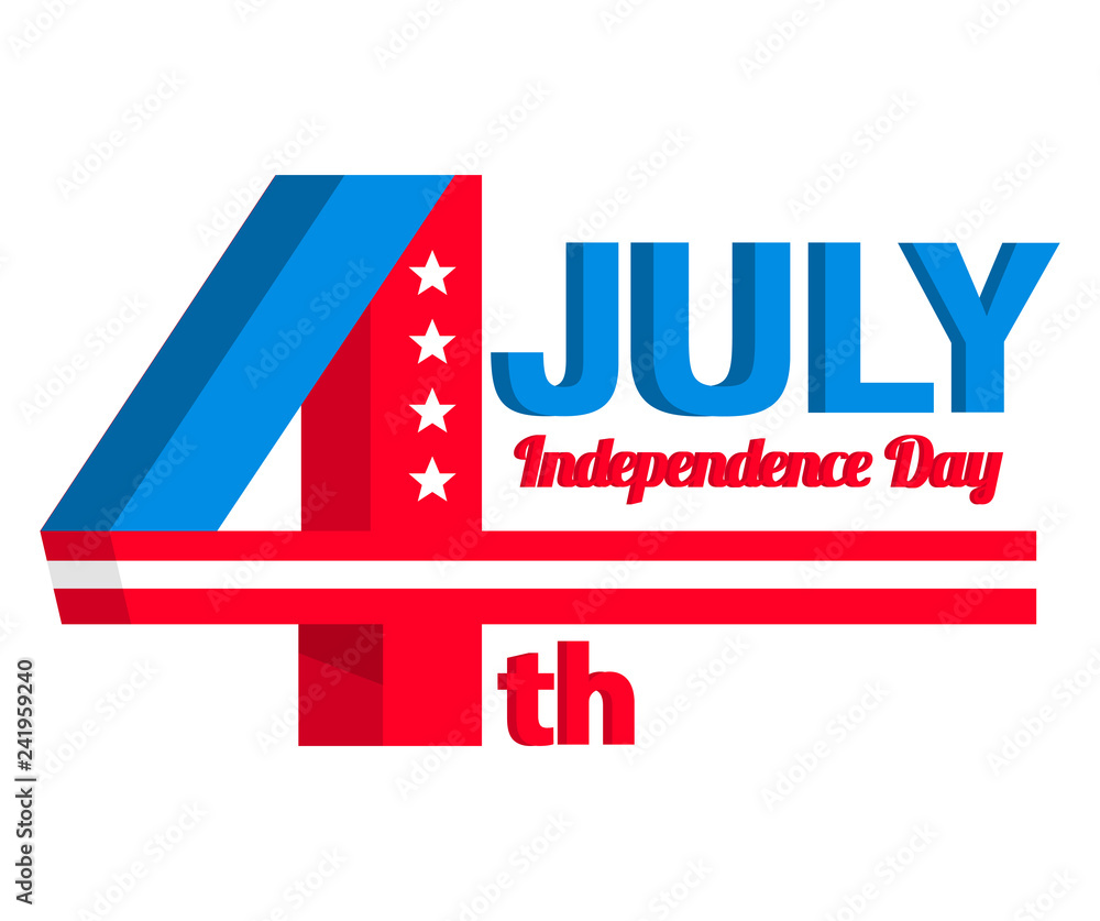 July 4 Independence Day USA.Concept of design of a banner. Flat vector. July 4 Independence Day USA.Concept of design of a banner. Flat vector.