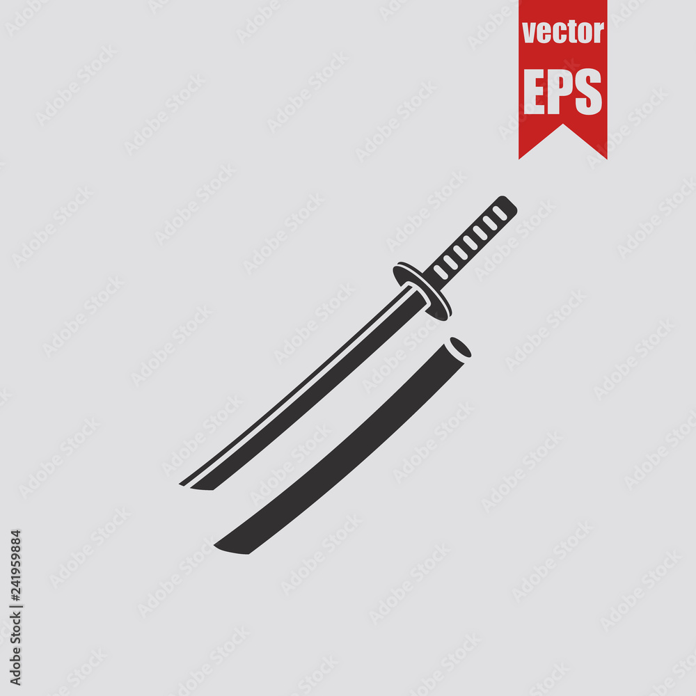 Samurai sword icon.Vector illustration.