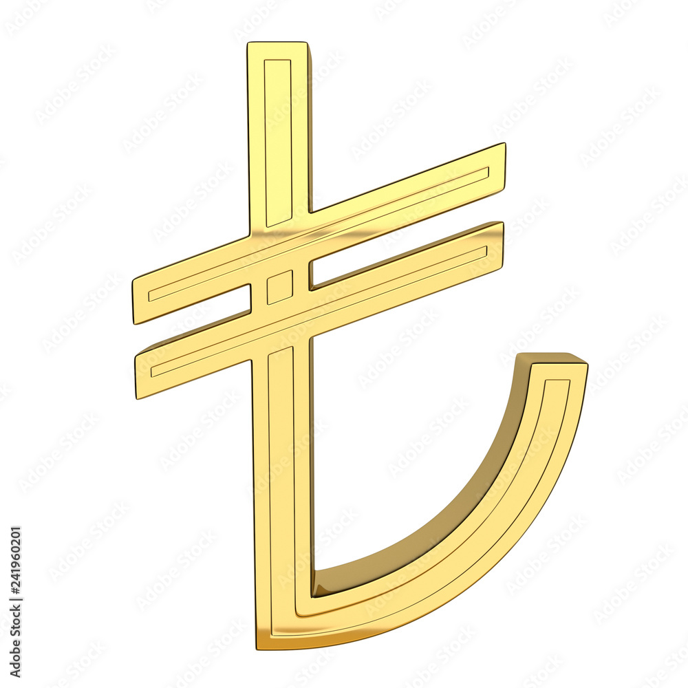 3D render of currency symbol, metallic, gold color. 3D render of currency symbol, metallic, gold color.