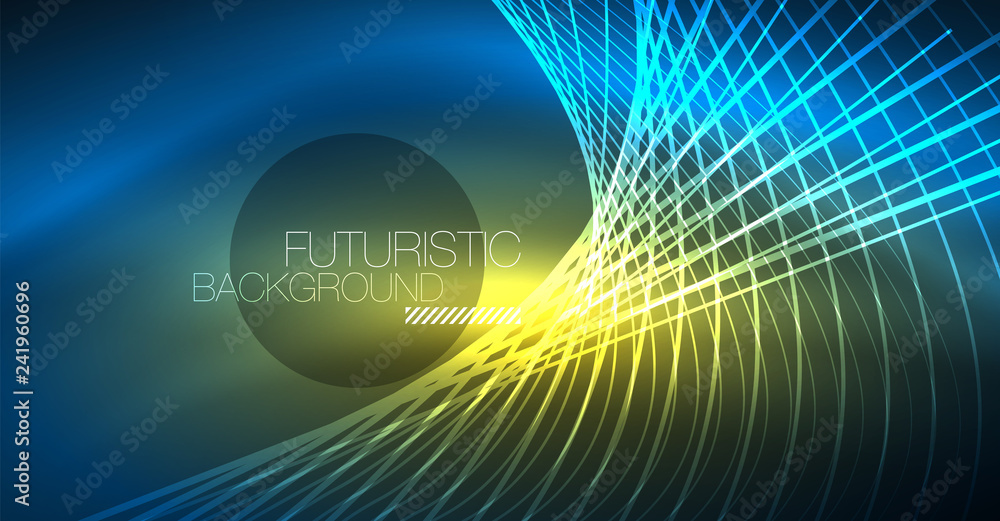 Neon glowing magic background, neon banner, night sky wallpaper. Magic light effect. Christmas abstract pattern. Neon glowing magic background, neon banner, night sky wallpaper. Magic light effect. Christmas abstract pattern.