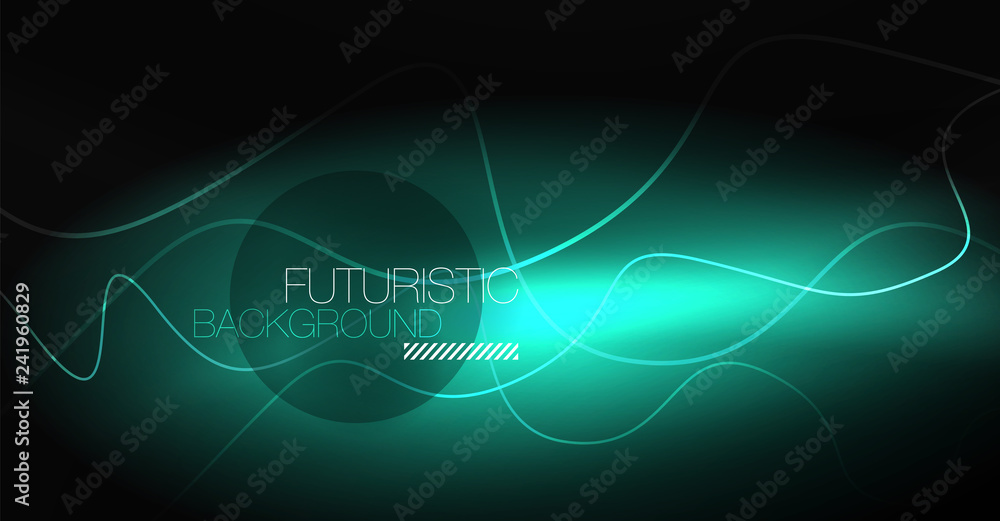Neon lines wave background. Abstract composition Neon lines wave background. Abstract composition