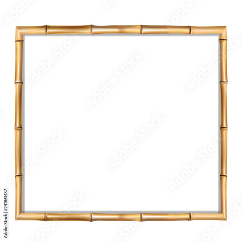 brown wooden border made of realistic brown bamboo