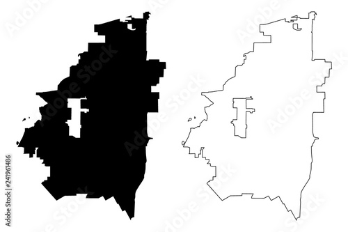 Arlington City (United States cities, United States of America, usa city) map vector illustration, scribble sketch City of Arlington map
