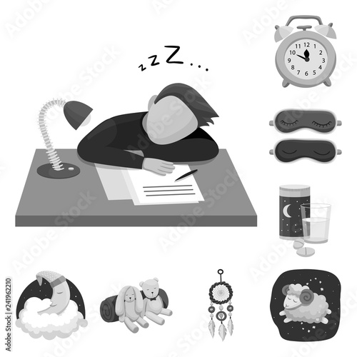 Vector design of dreams and night icon. Collection of dreams and bedroom vector icon for stock.