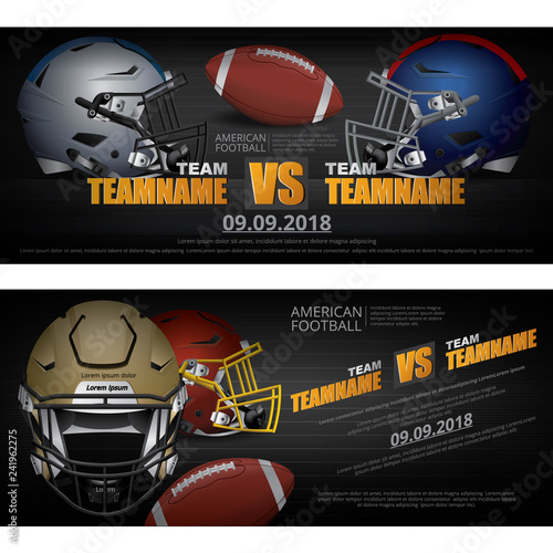 2 Banner American football Design Vector Illustration