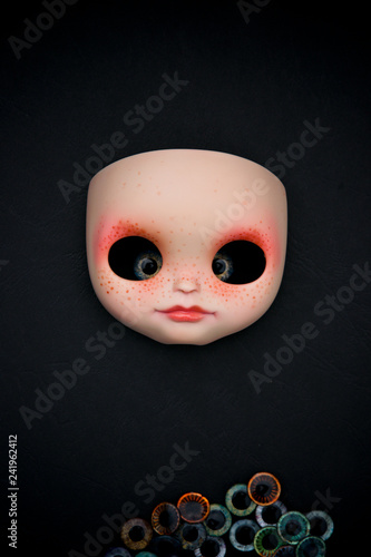 Plastic big eyes dolls in different colors