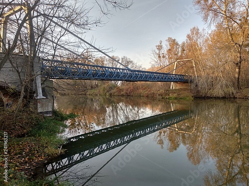 modern bridge, village Bulhary, river Dyje, Czech republic, Europe photo