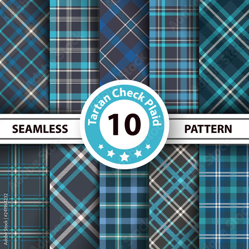 Classic tartan, Merry Christmas seamless patterns.