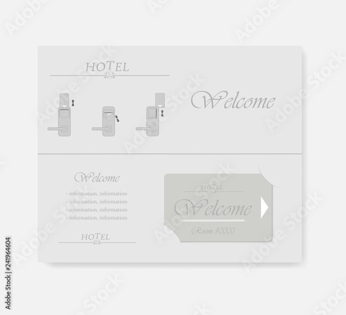 Hotel key card holder, keycard half fold booklet with slots - template