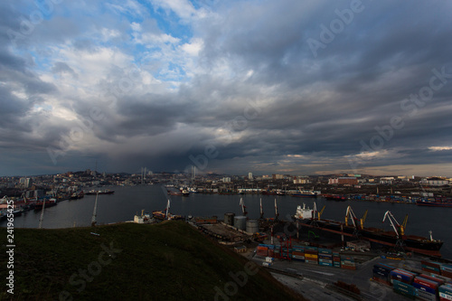 Vladivostok Commercial Sea Port. Container terminals in Vladivostok  © alexhitrov