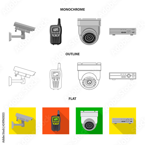 Vector design of office and house symbol. Set of office and system stock symbol for web.