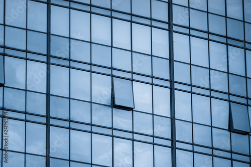 Close-Up of Modern Office Buildings in city of China.