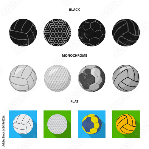 Isolated object of sport and ball symbol. Collection of sport and athletic vector icon for stock.