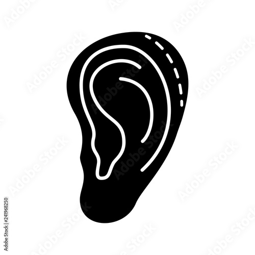 Ear plastic surgery glyph icon
