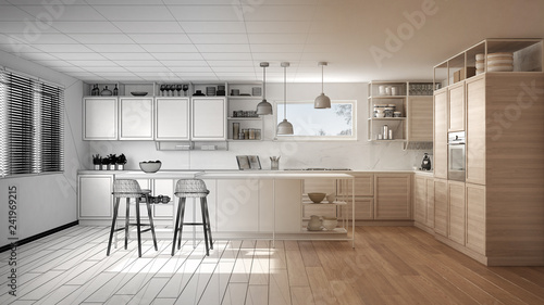 Canvastavla Architect interior designer concept: unfinished project that becomes real, kitch