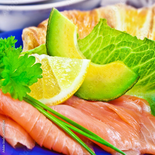 Salmon and avocado photo