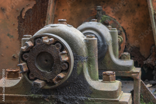 bearing blocks of a historic machine